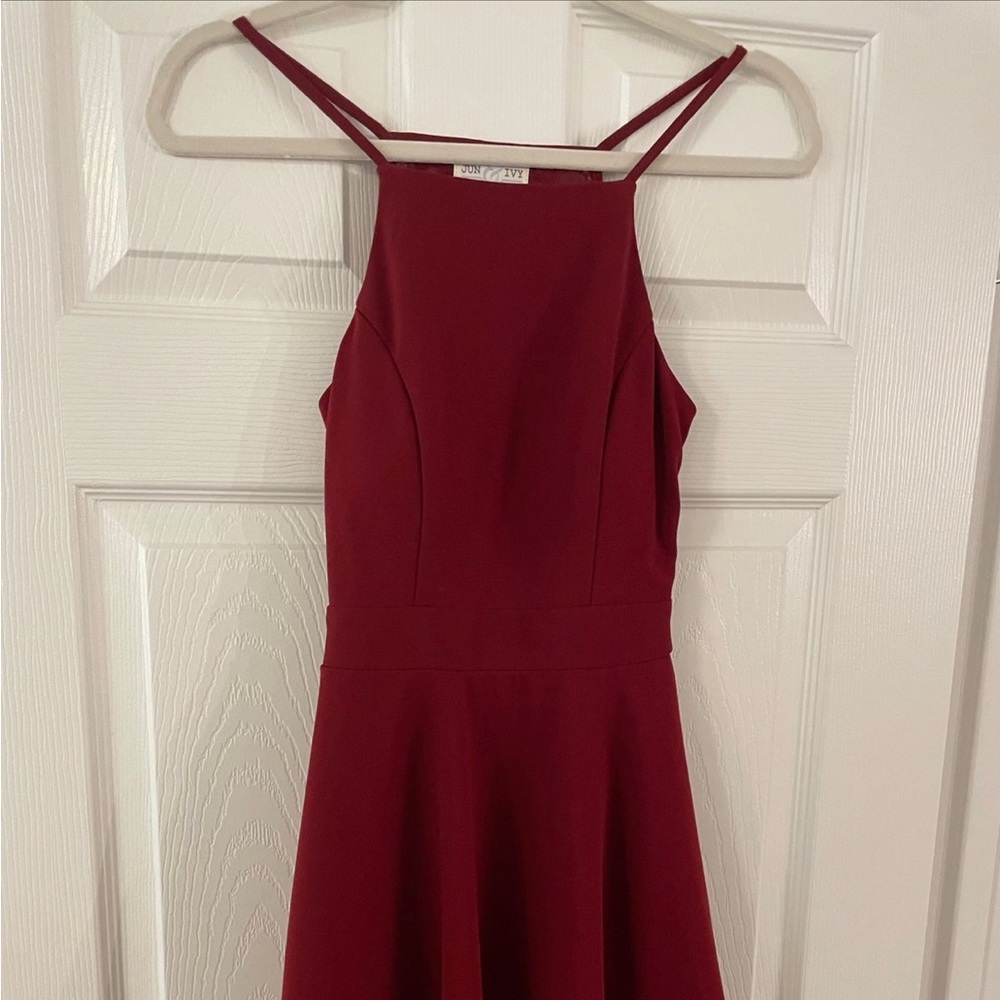 Francesca’s Jun & Ivy Burgundy Lace Back Skater Dress- XS